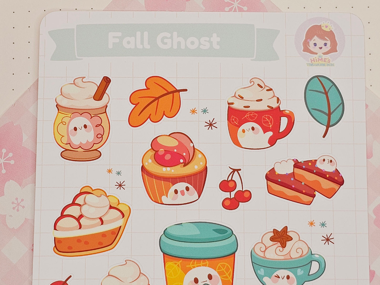 Fall Ghost Sticker Sheet kawaii stationery