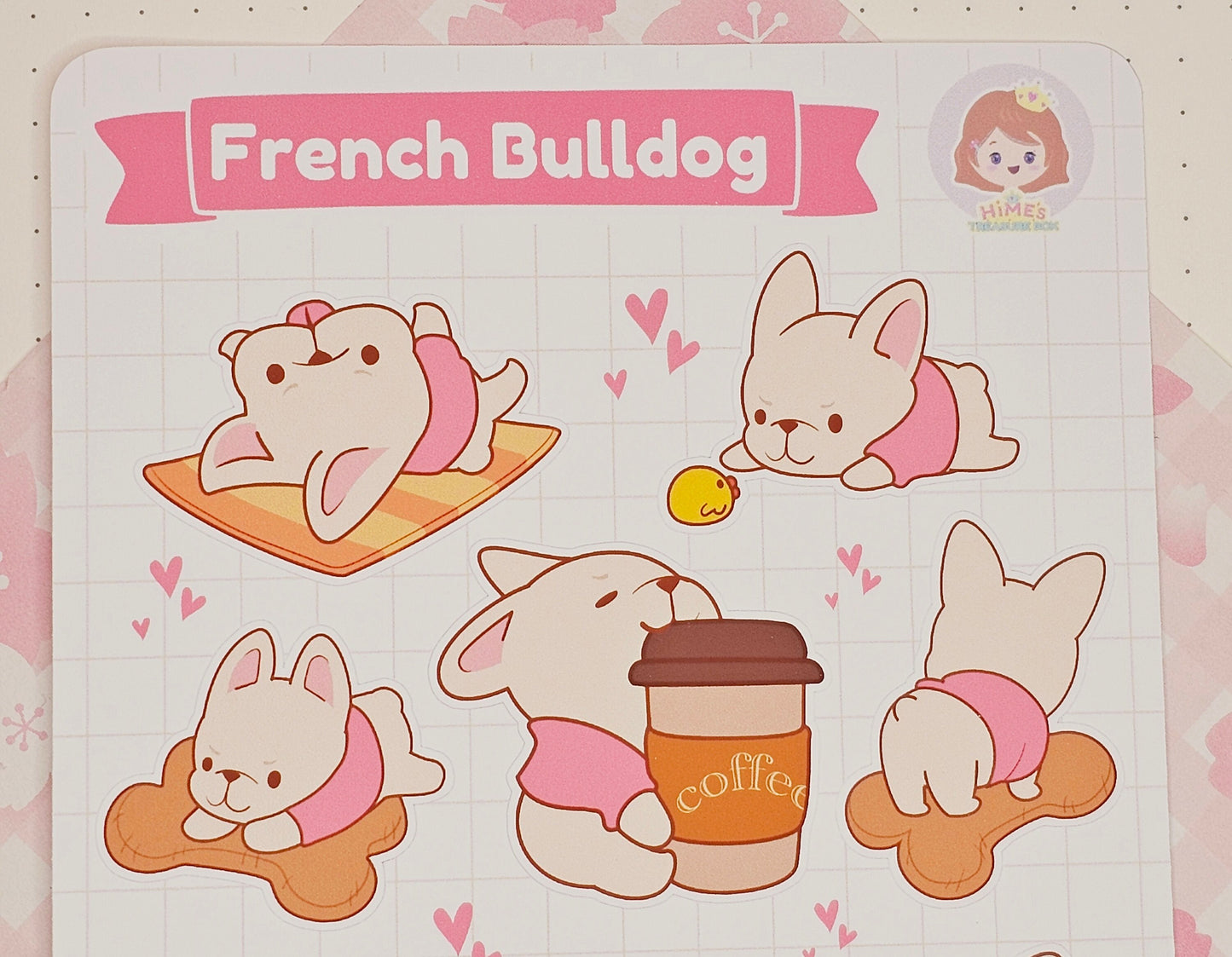 French Bulldog Sticker Sheet kawaii stationery