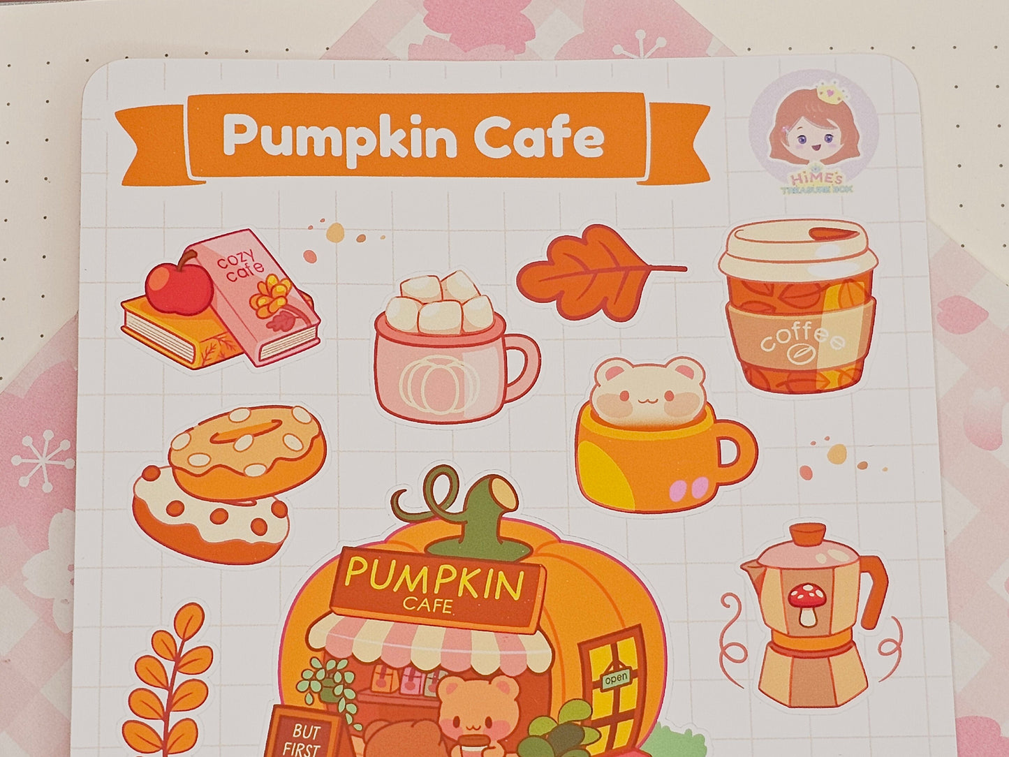 Pumpkin Cafe Sticker Sheet kawaii stationery