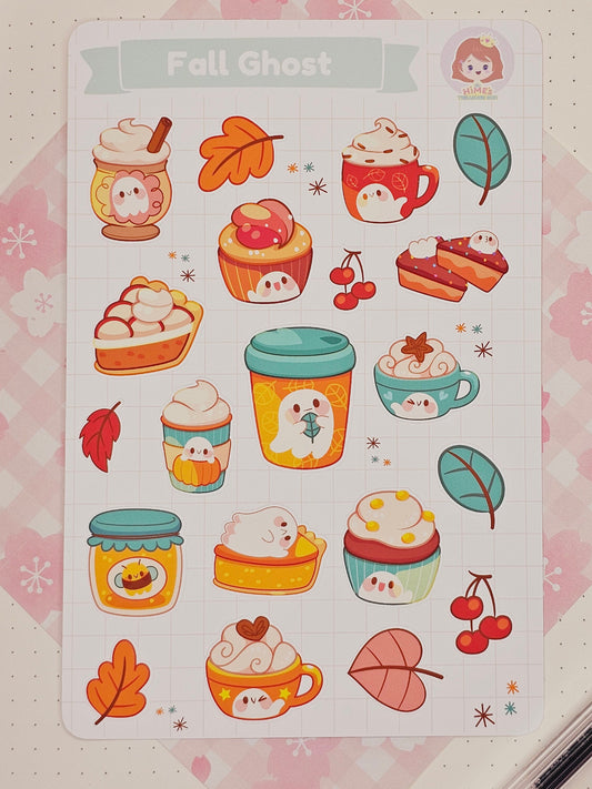 Fall Ghost Sticker Sheet kawaii stationery