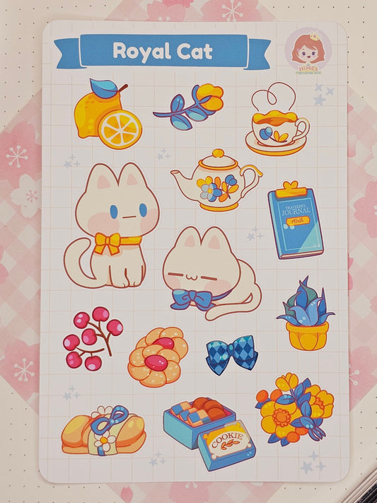 Royal Cat Sticker Sheet kawaii stationery