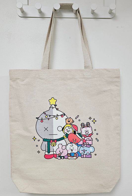 BT21 Christmas Edition Canvas Tote Bag with gusset Double-Sided print