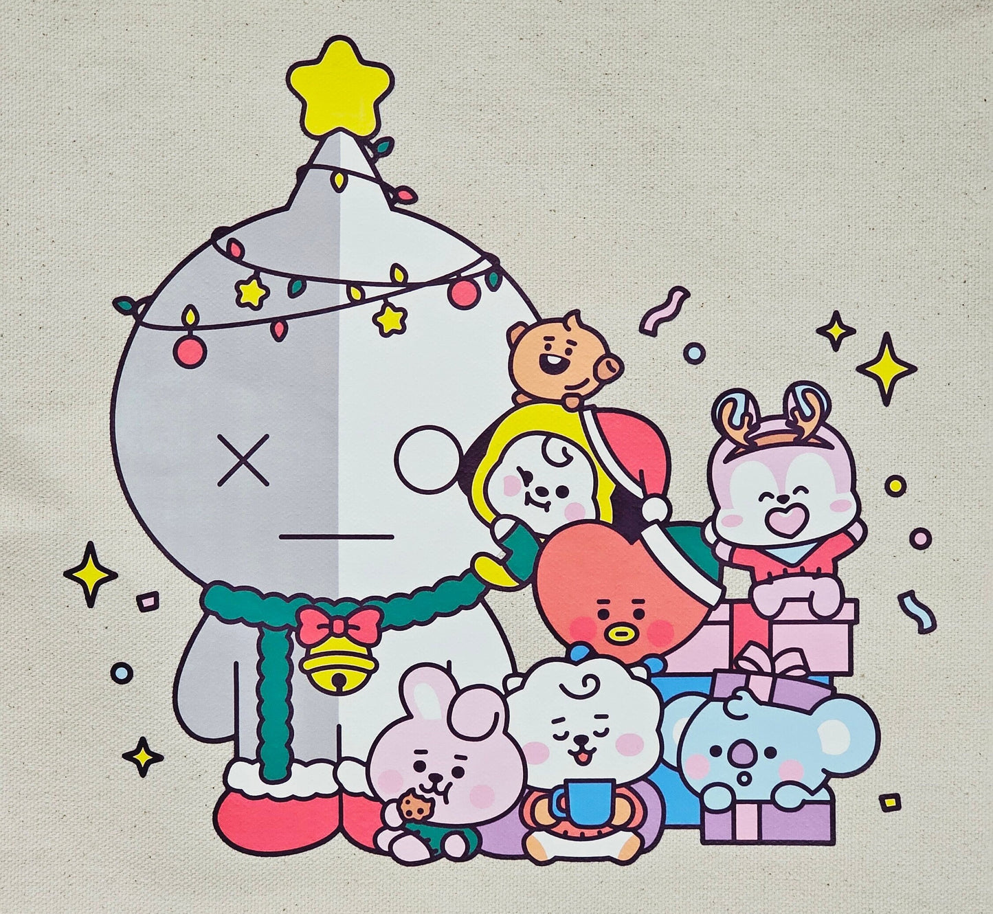 BT21 Christmas Edition Canvas Tote Bag with gusset Double-Sided print