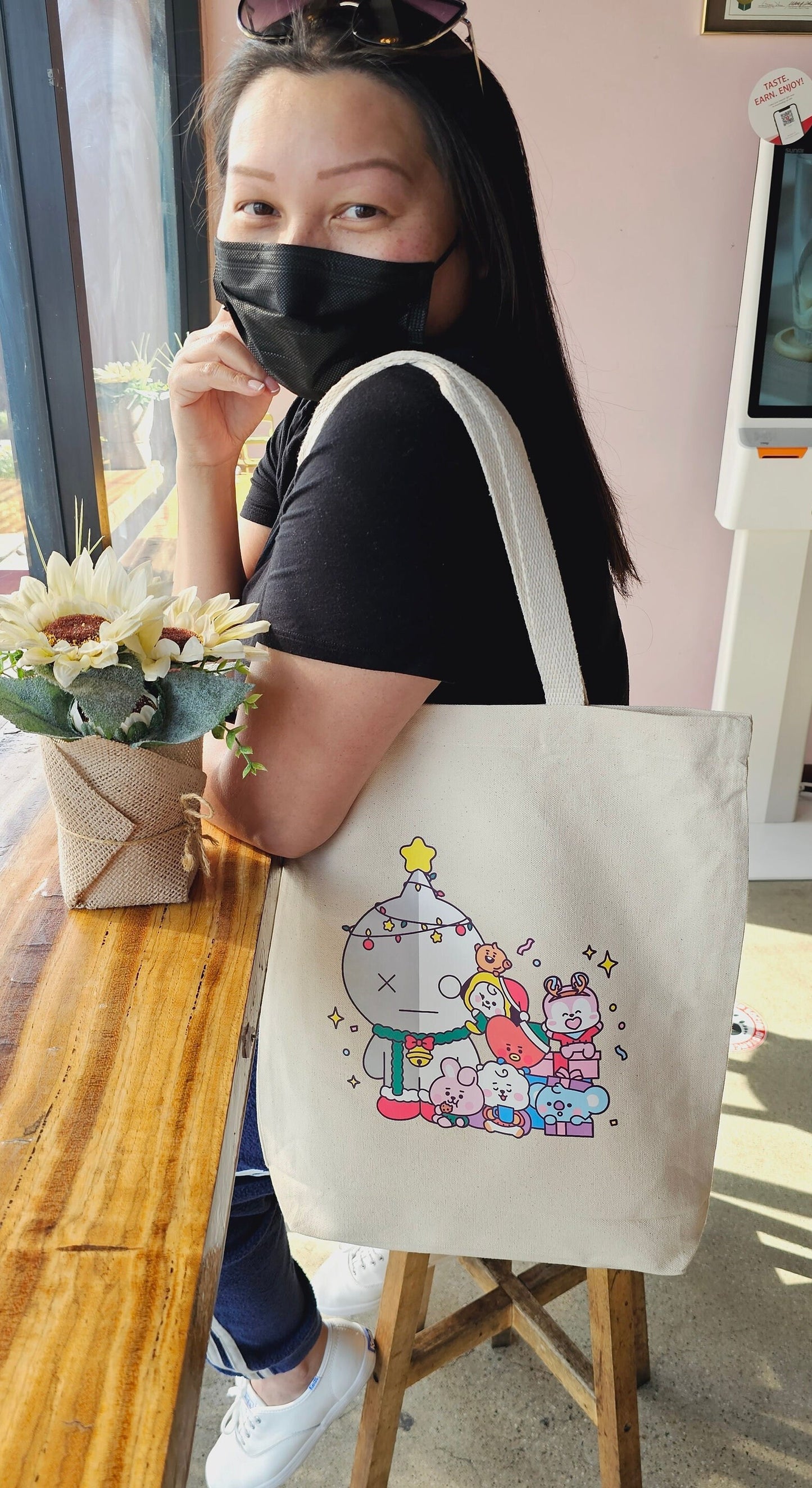 BT21 Christmas Edition Canvas Tote Bag with gusset Double-Sided print