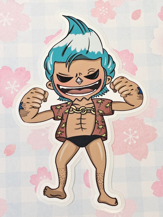 Anime Chibi Pirate Shipwright kawaii die-cut sticker